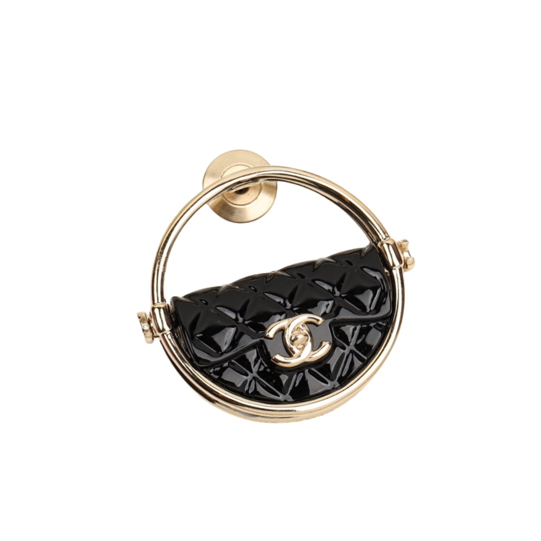 BCB445 Black bag brooch pin - ccjewelryacc
