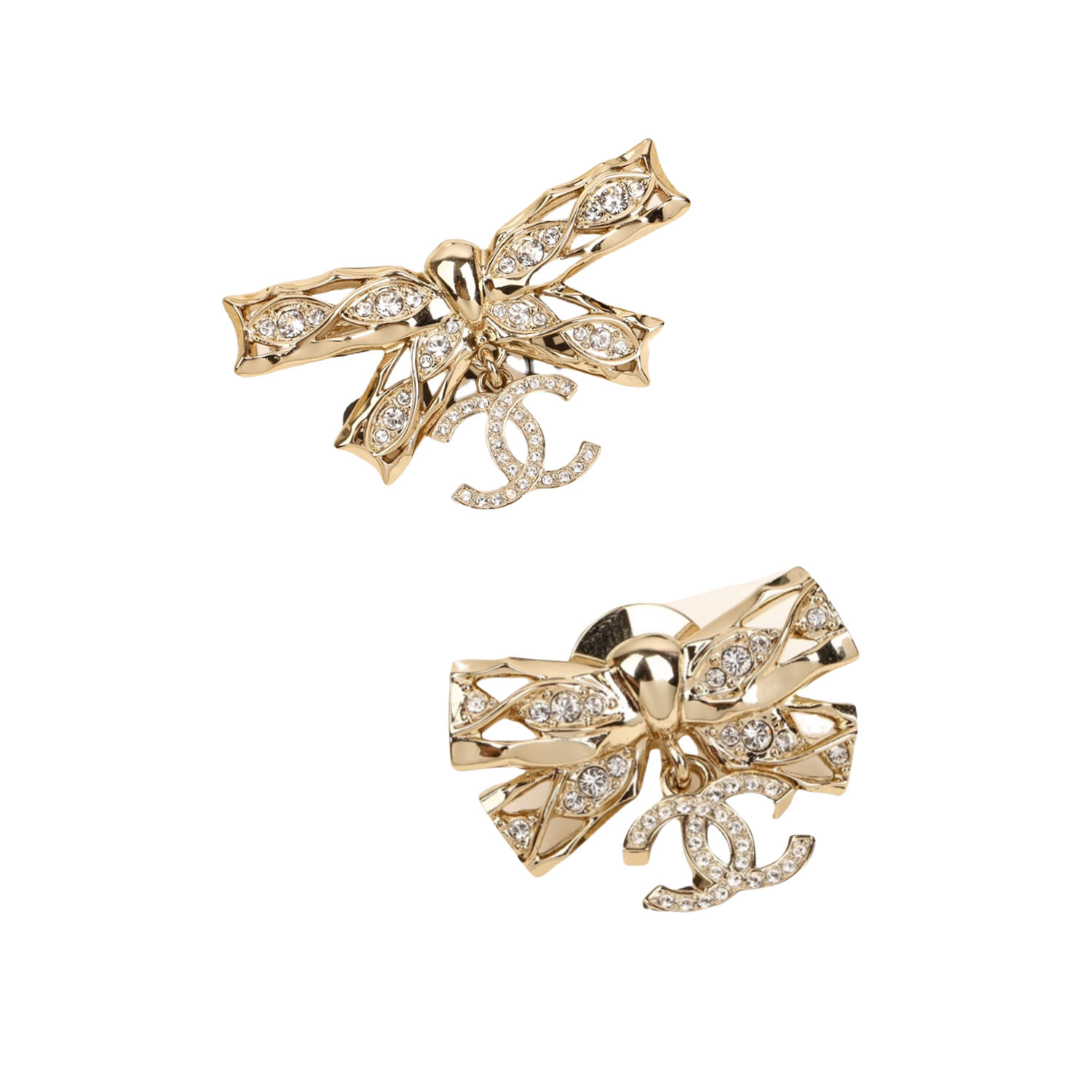 BCB441 24B bow cc logo Brooch pin - ccjewelryacc