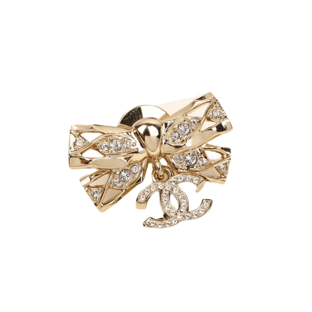 BCB441 24B bow cc logo Brooch pin - ccjewelryacc