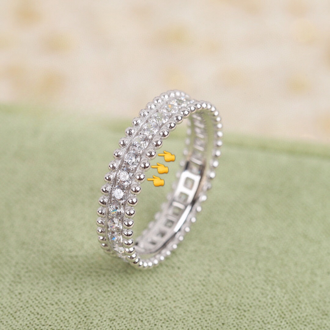 VCRV004 18k Gold VCA Perlée diamonds ring, 1 row - ccjewelryacc