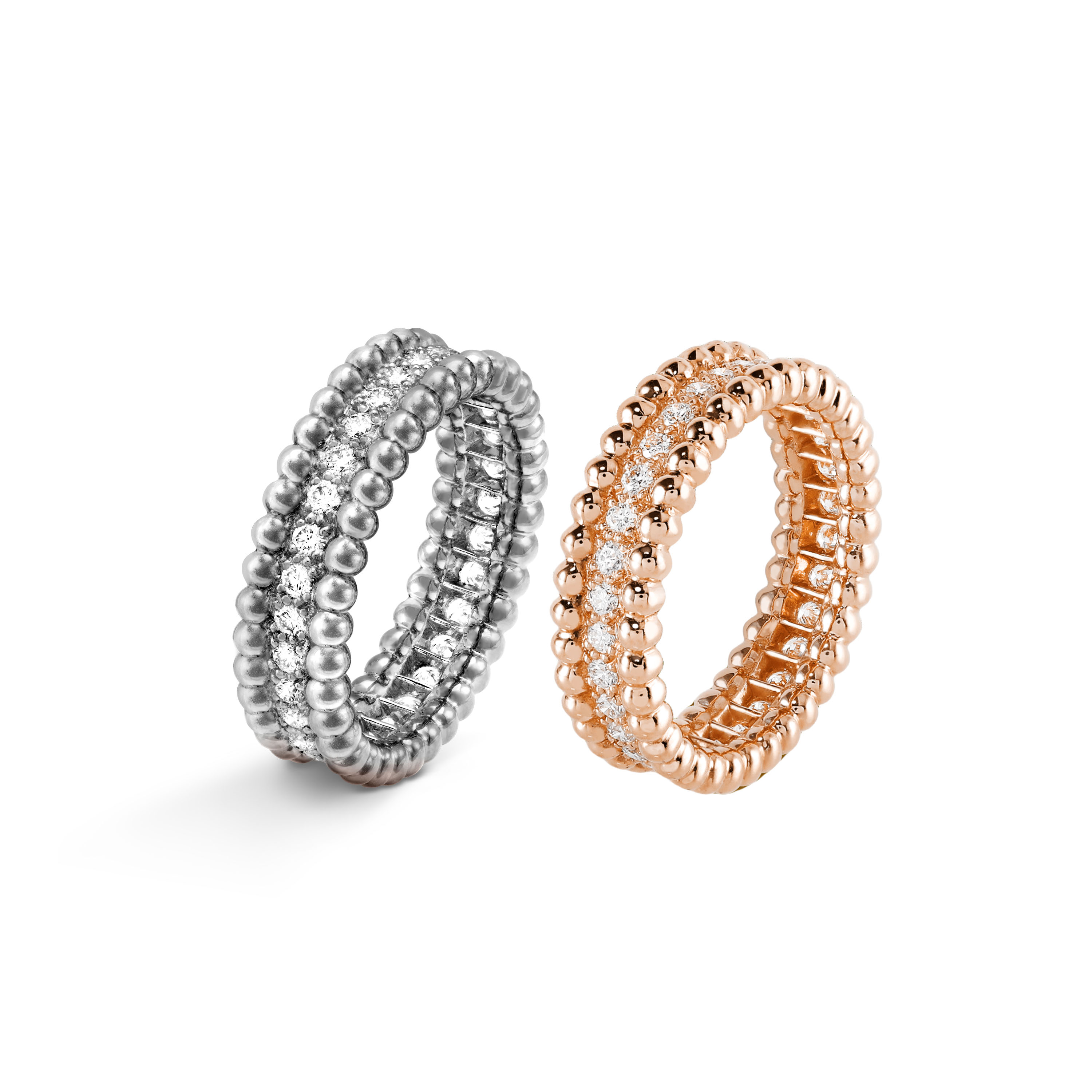 VCRV004 18k Gold VCA Perlée diamonds ring, 1 row - ccfashionjewelry