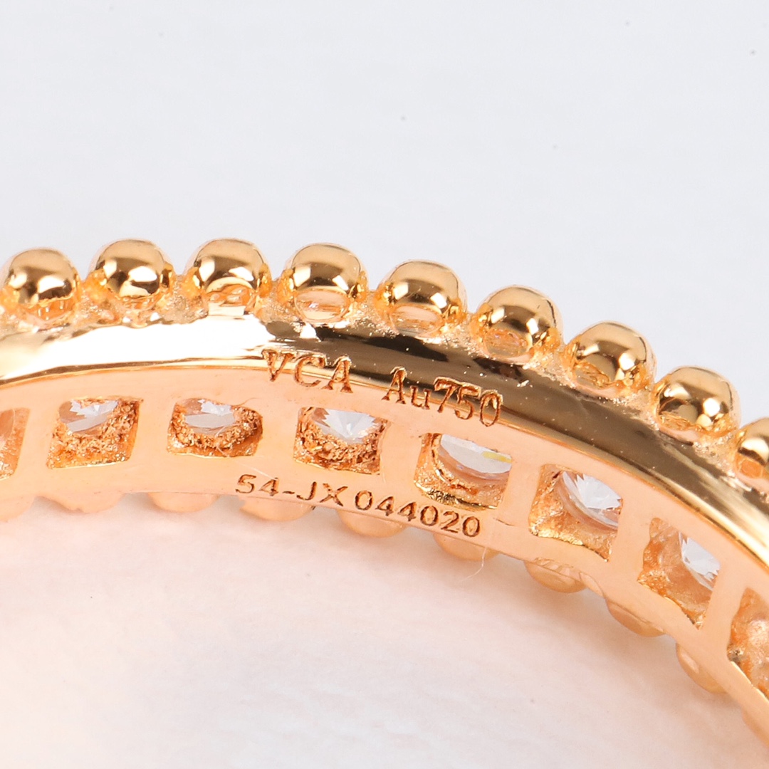 VCRV004 18k Gold VCA Perlée diamonds ring, 1 row - ccjewelryacc