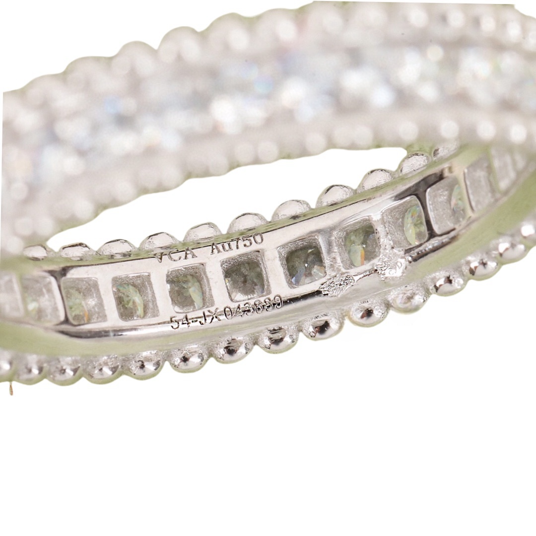 VCRV004 18k Gold VCA Perlée diamonds ring, 1 row - ccjewelryacc