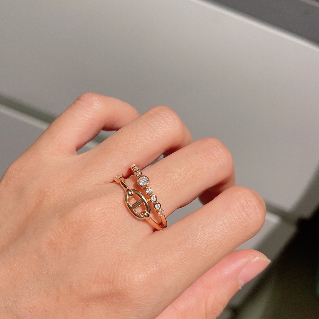 HMR020 Hermès Chaine d'Ancre Chaos Fancy Ring - ccjewelryacc