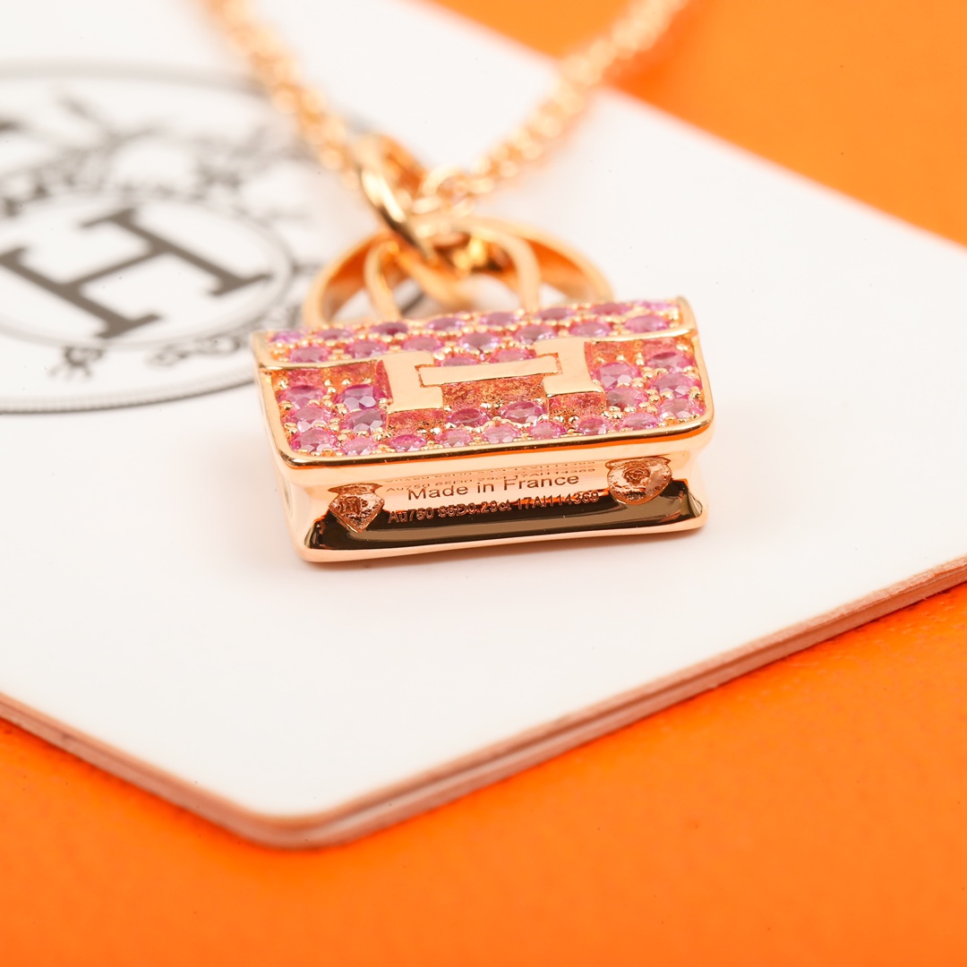 HMNS005 S925 Sterling Silver Bag Amulettes Constance pendant Necklace - ccjewelryacc