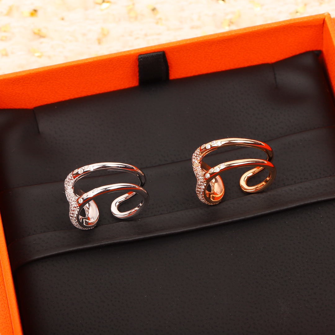 HMRS009 S925 Sterling Silver Pig nose Farandole Ring For Men Women - ccjewelryacc