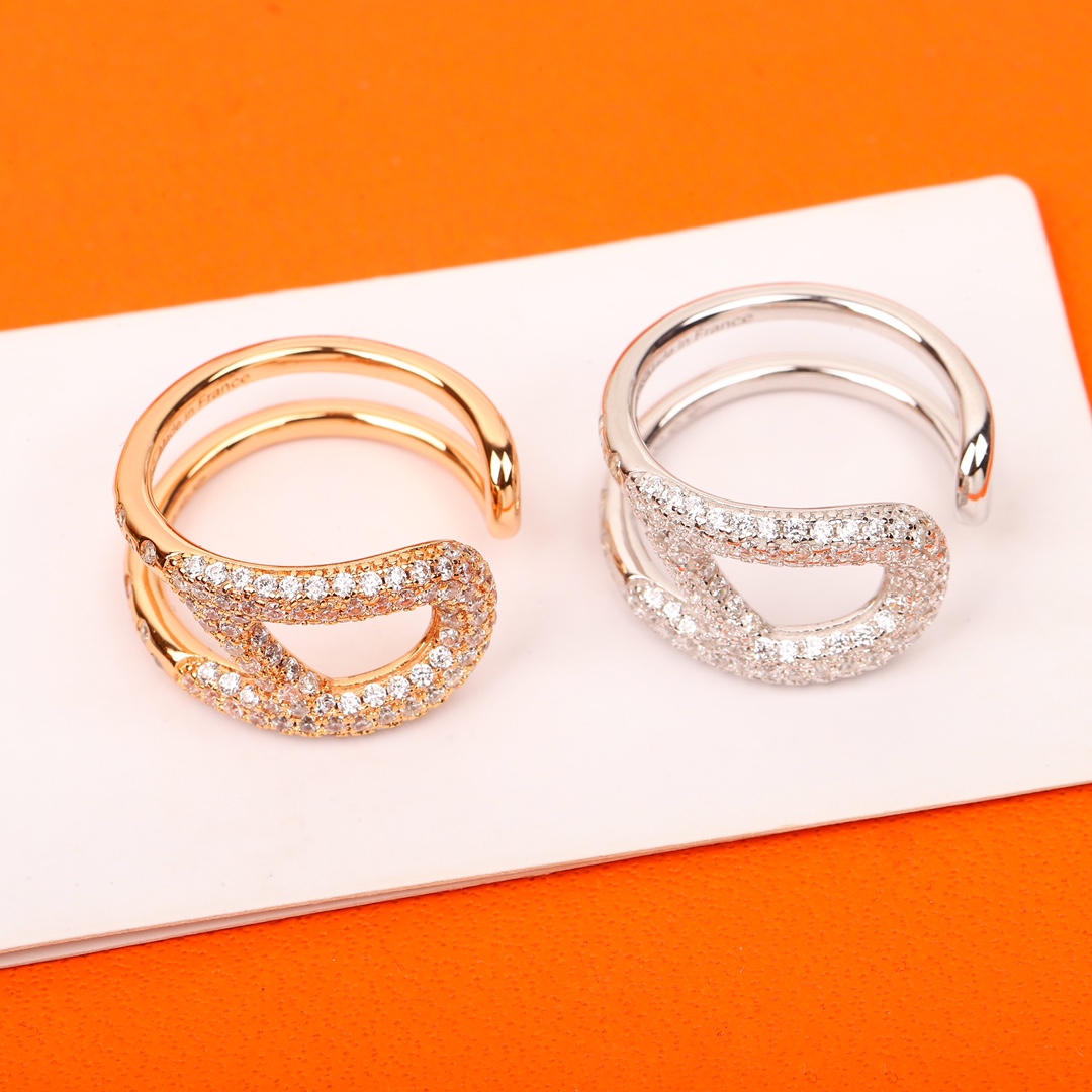 HMRS009 S925 Sterling Silver Pig nose Farandole Ring For Men Women - ccjewelryacc