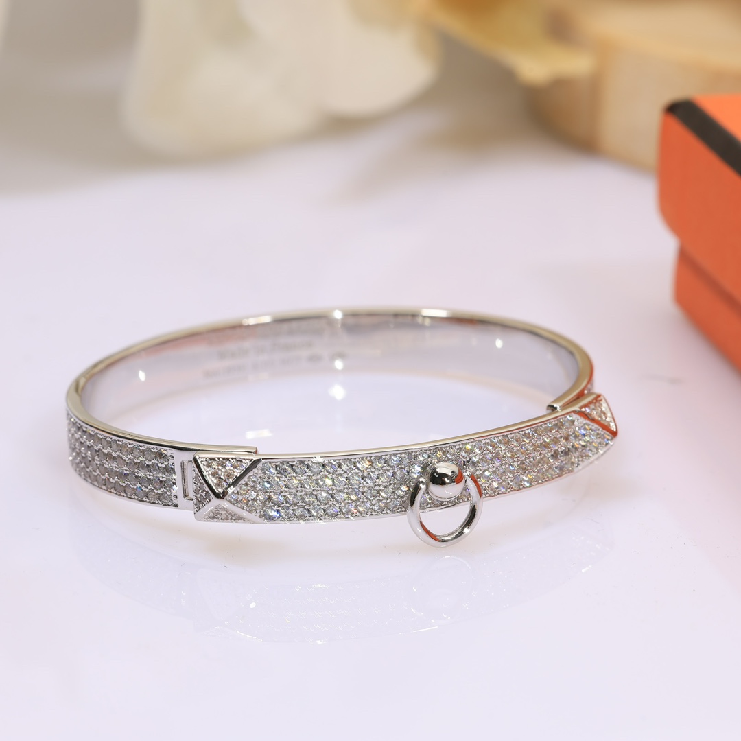 HMS032  Diamond Collier de chien bracelet, small model - ccjewelryacc