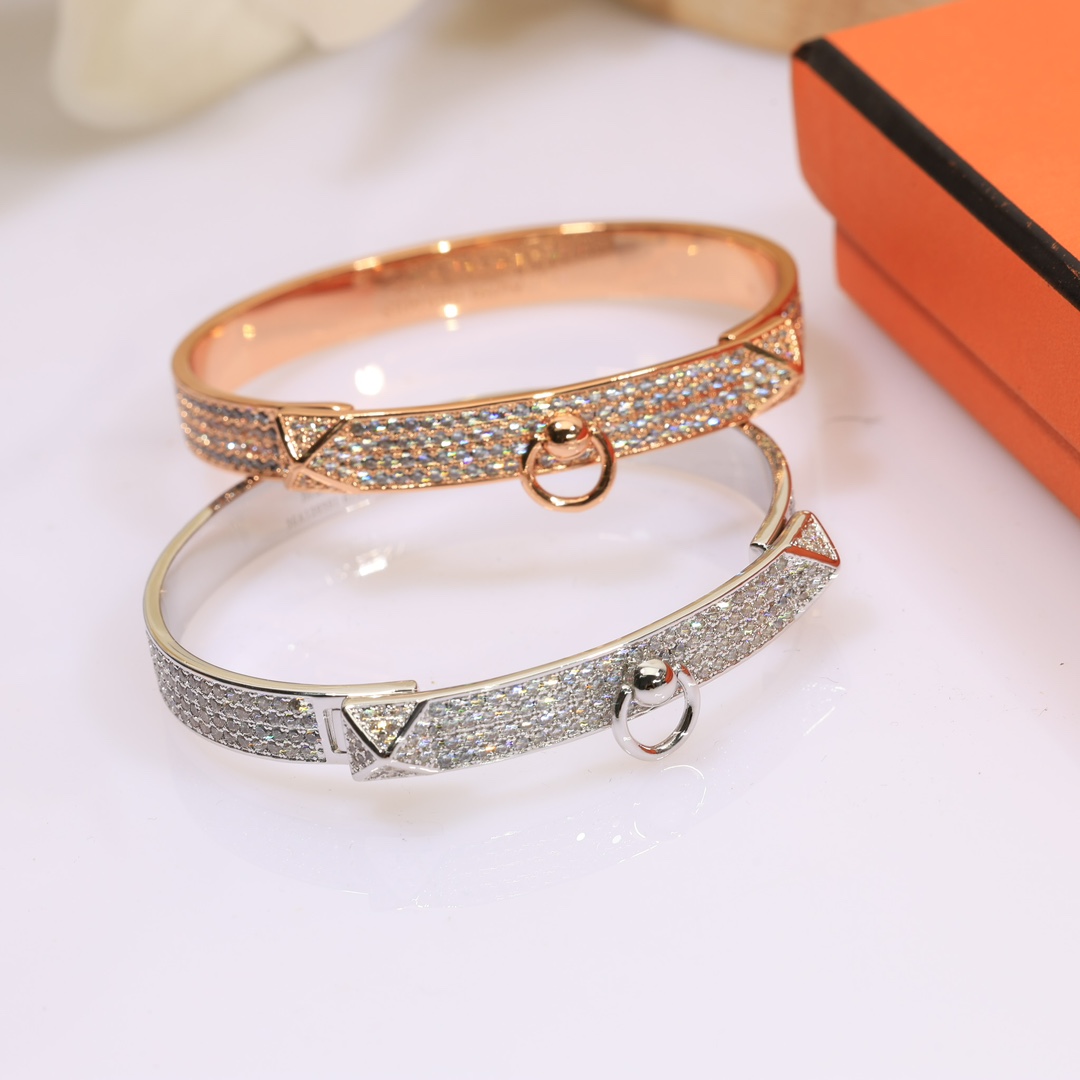 HMS032  Diamond Collier de chien bracelet, small model - ccjewelryacc