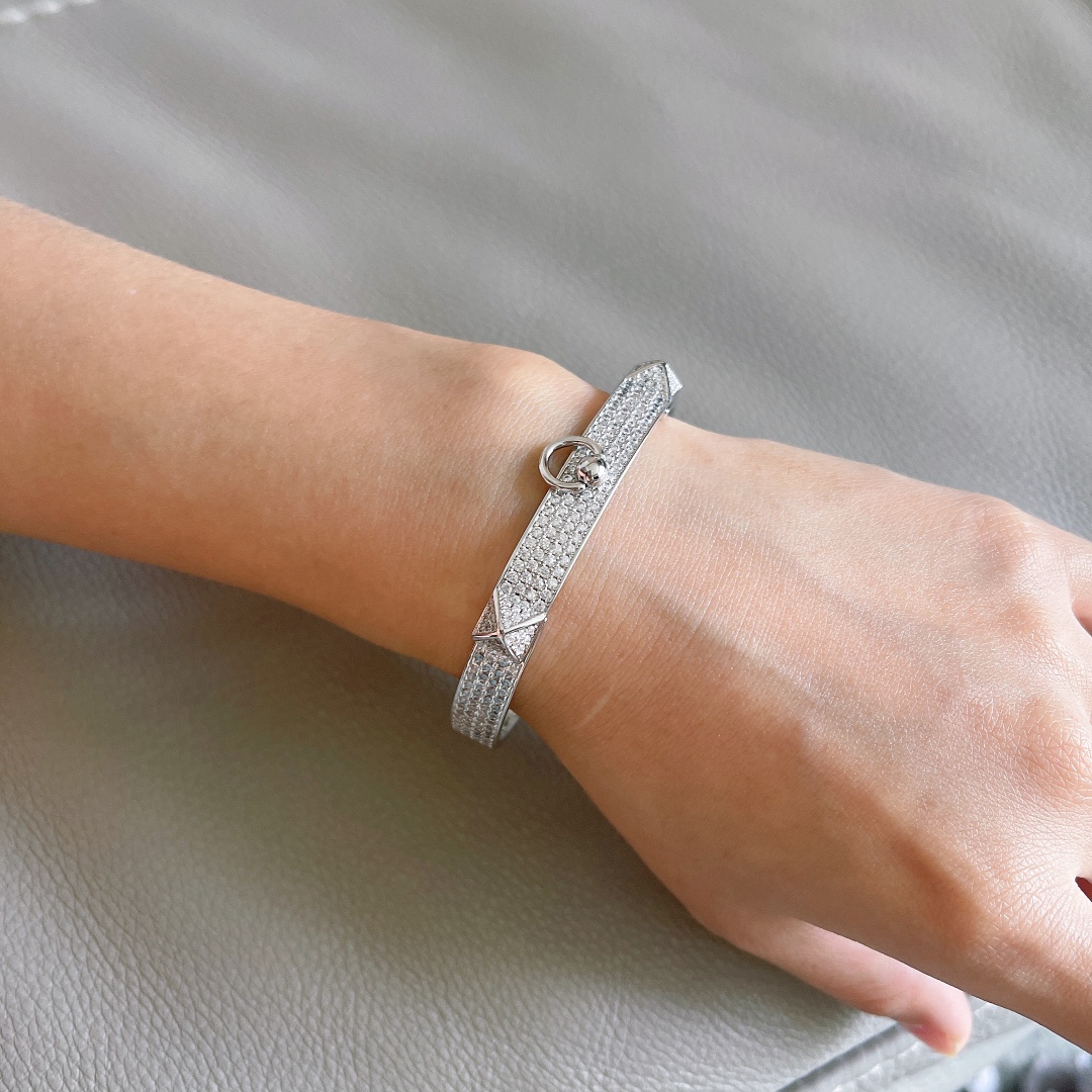 HMS032  Diamond Collier de chien bracelet, small model - ccjewelryacc