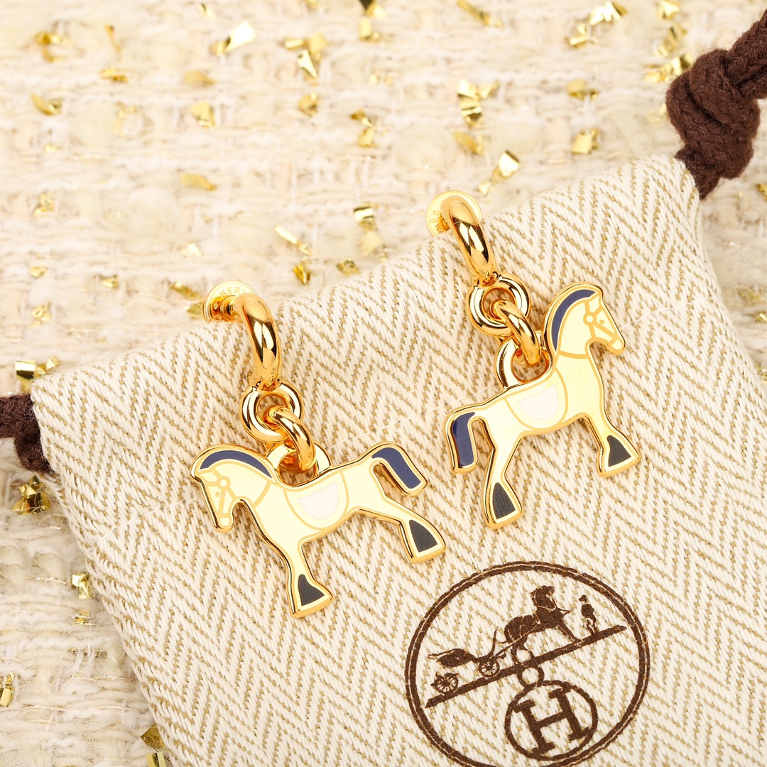 HMEV005 18k Gold Cheval earrings - ccjewelryacc