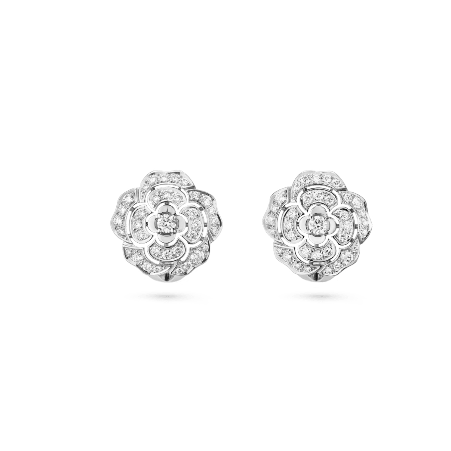 CCES002 S925 Sterling silver BOUTON DE CAMÉLIA earring clip - ccfashionjewelry