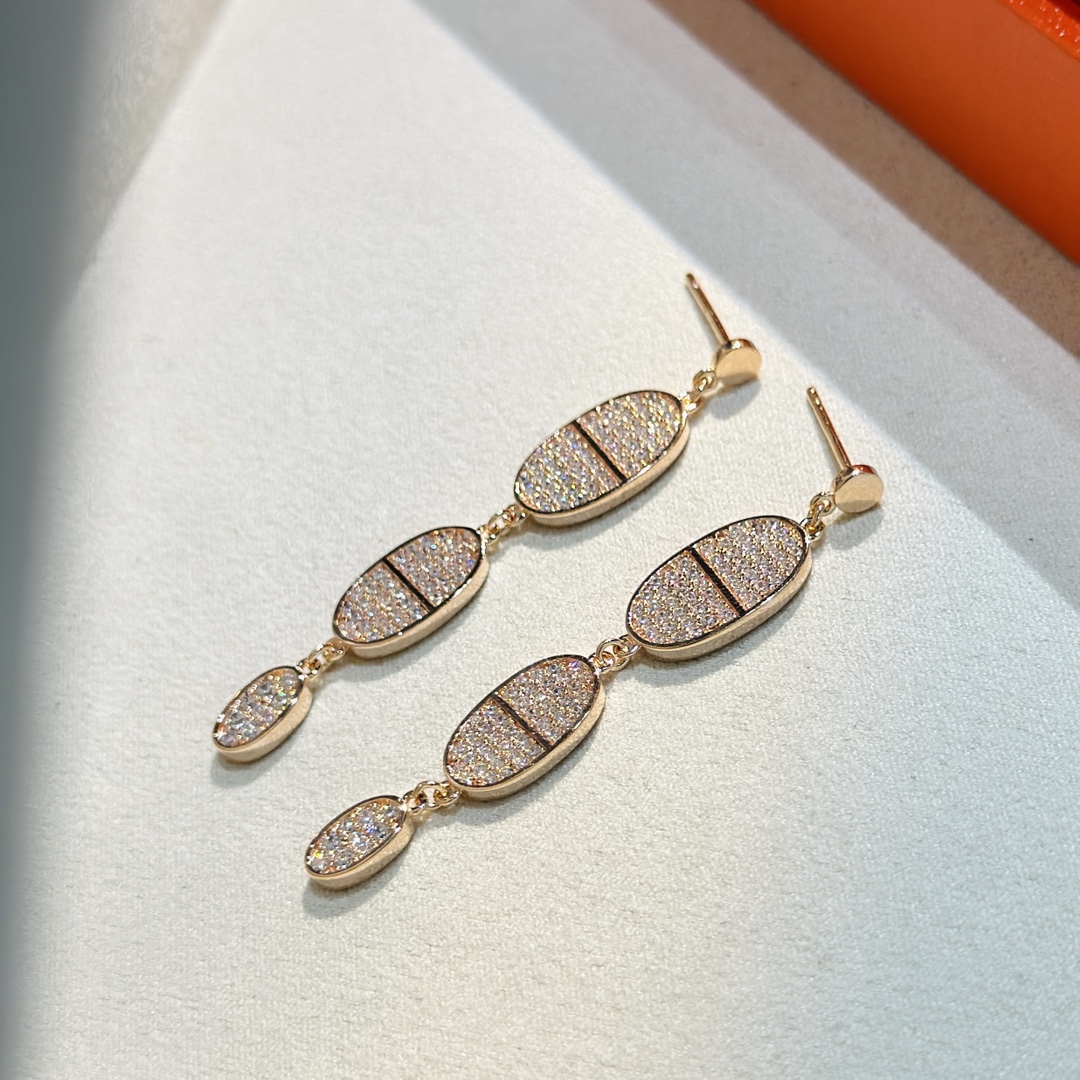 HMES002 Designer S925 Sterling Silver chaine d ancre earrings - ccjewelryacc