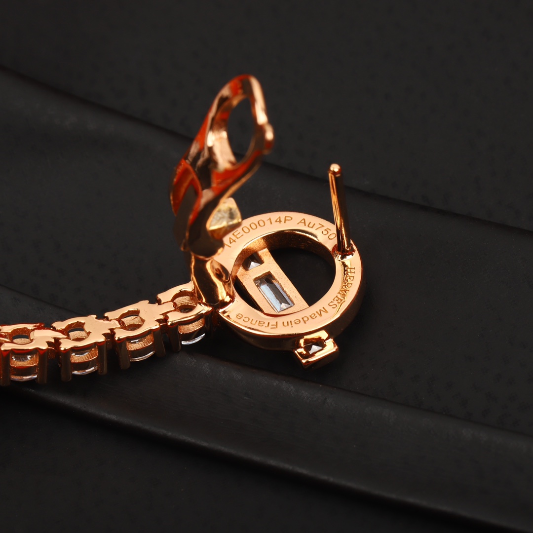 HMES004 S925 Sterling silver 18K Gold Plated Diamond finesse Earrings clip - ccjewelryacc