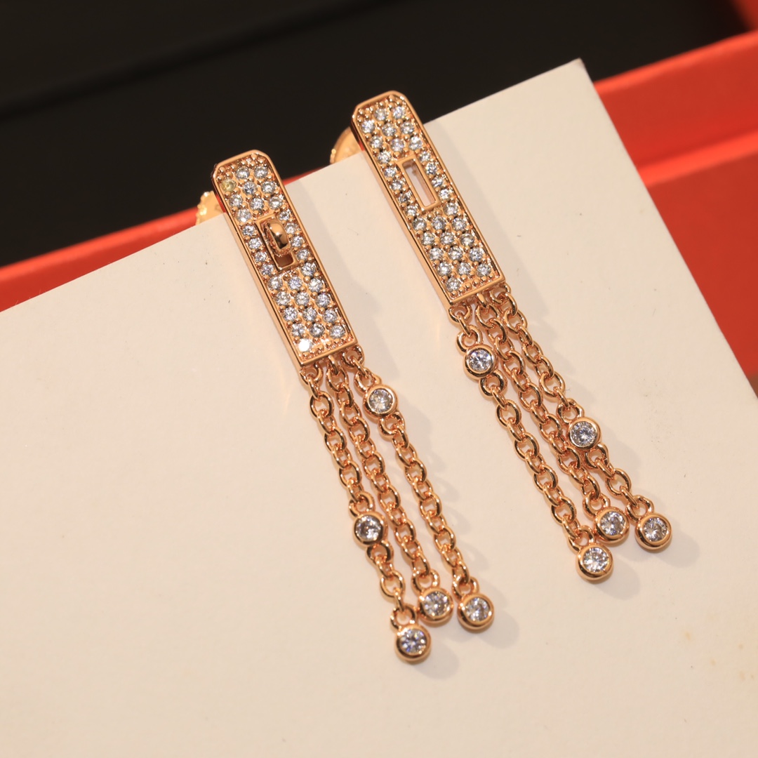 HMEV003 V-Gold Kelly Gavroche earrings - ccjewelryacc