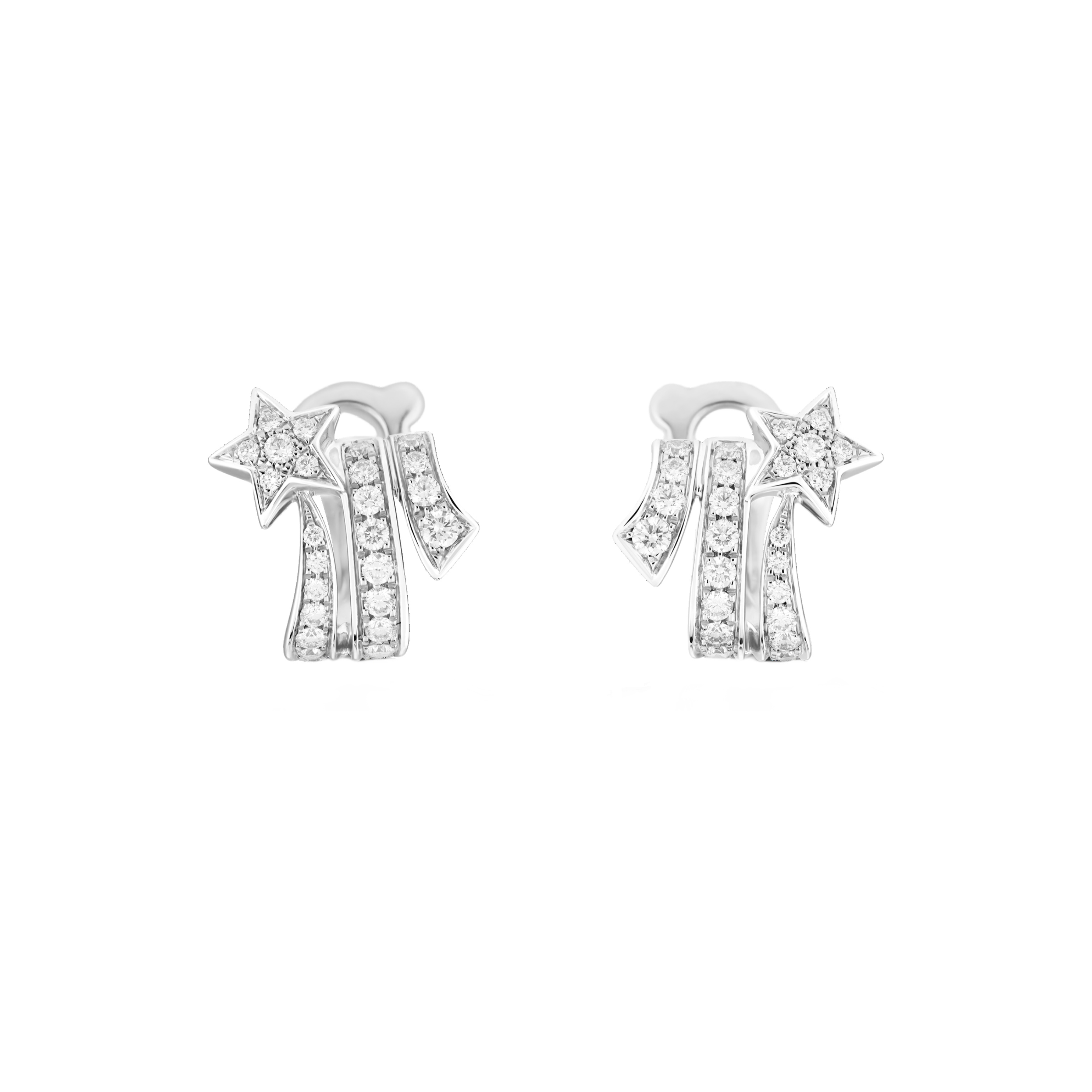 CCES292 S925 Sterling Silver diamond Étoile Filante earrings Earring clip - ccfashionjewelry