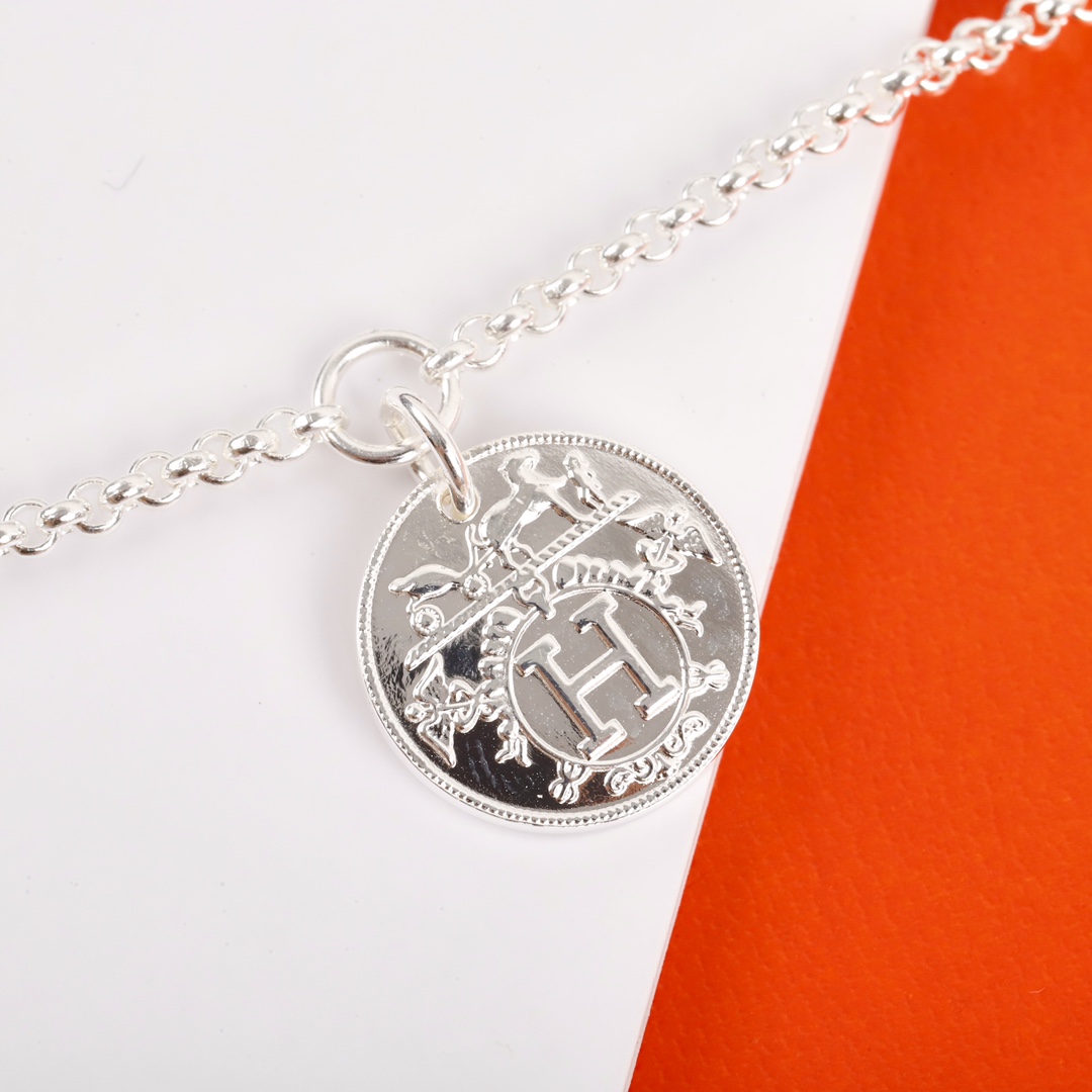 HMNS006 S925 Sterling Silver Ex-Libris pendant necklace , bracelet, small model - ccjewelryacc