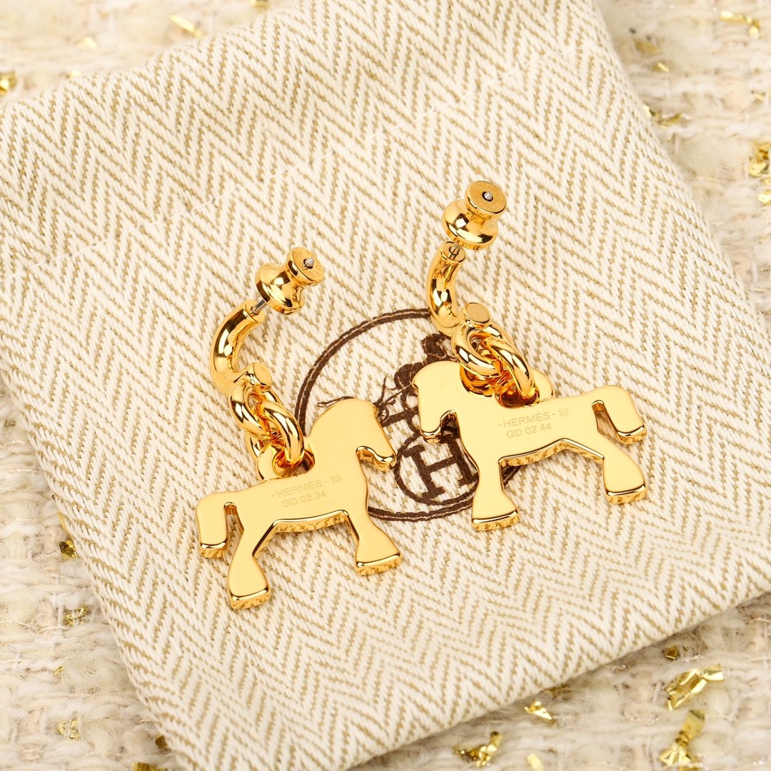 HMEV005 18k Gold Cheval earrings - ccjewelryacc