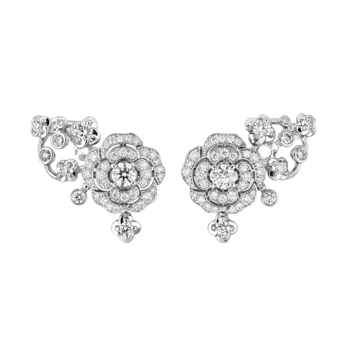 CCES001 S925 Sterling silver BOUTON DE CAMÉLIA earring clip - ccfashionjewelry