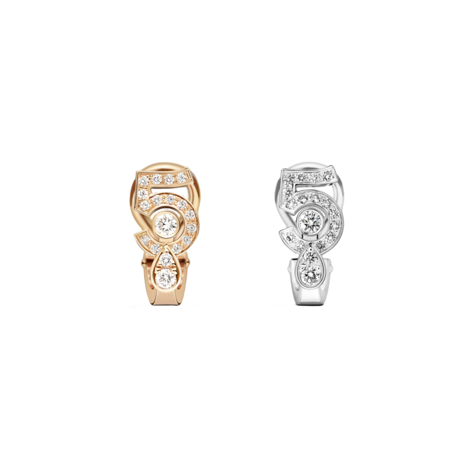 CCES005 S925 Sterling silver Eternal N°5 single earring clip - ccfashionjewelry