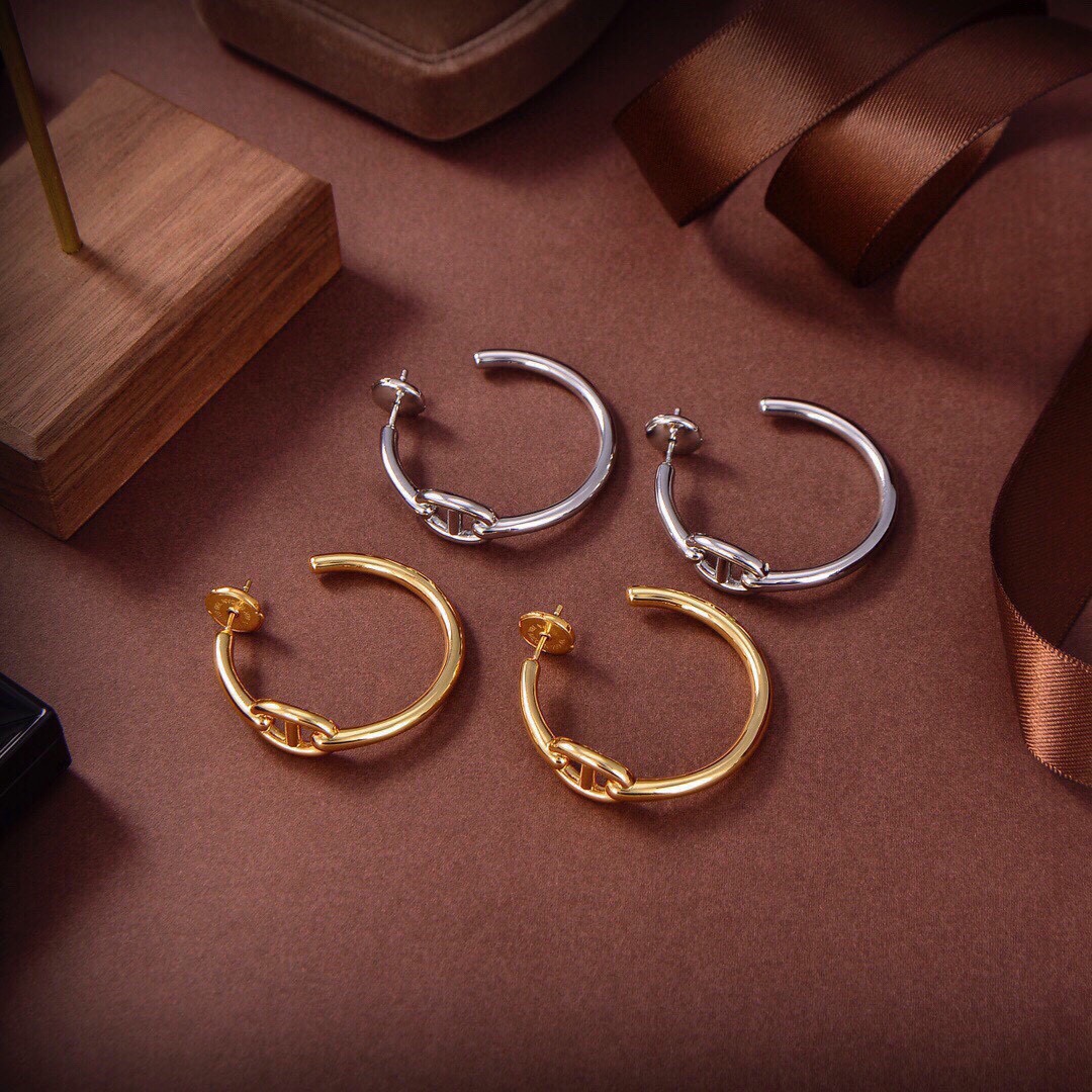 HME001 chaine dAncre hoop earring - ccjewelryacc
