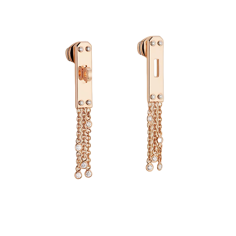 HMEV004 18k rose Gold Kelly Gavroche earrings - ccfashionjewelry