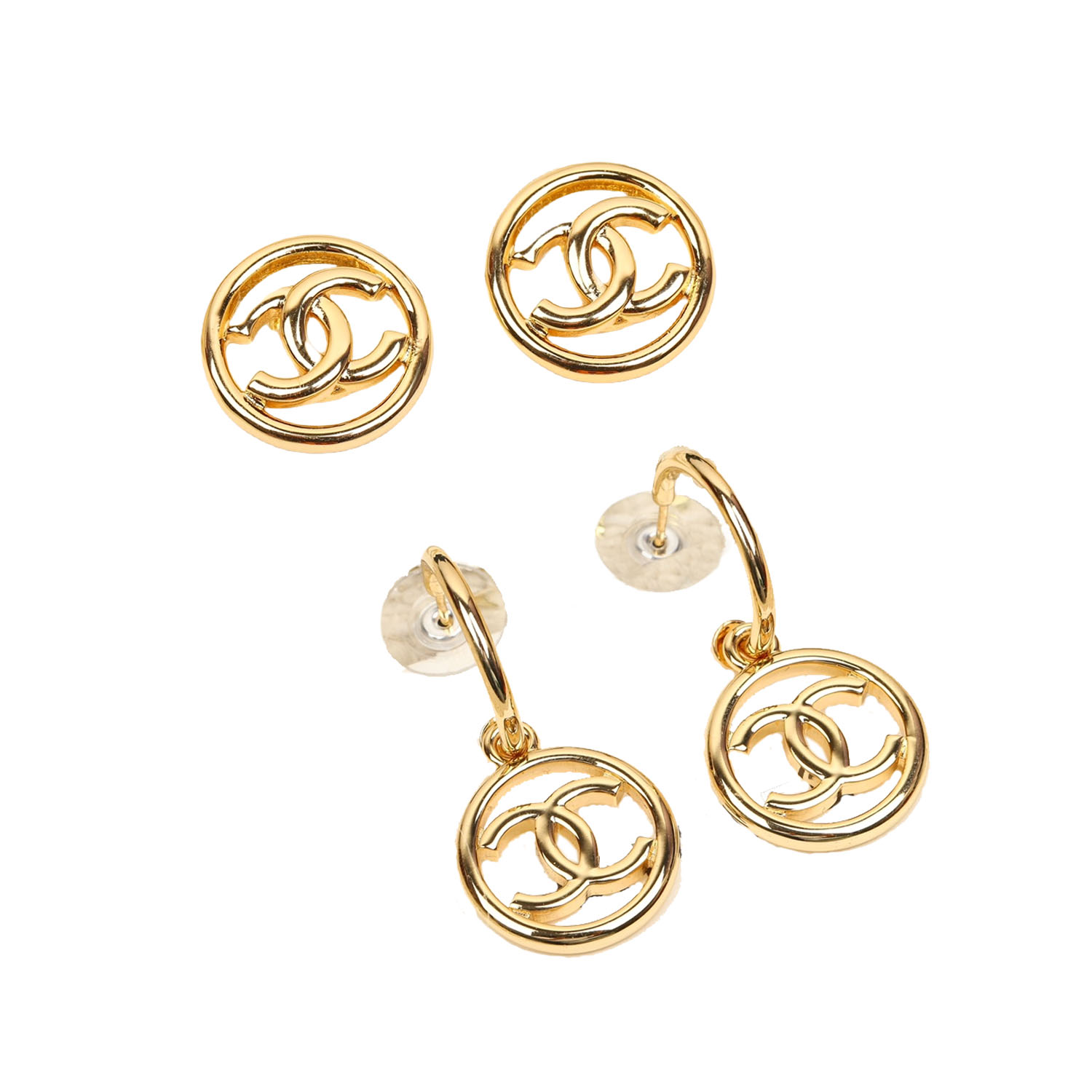 CCE877 Vintage cc logo stud earrings - ccjewelryacc