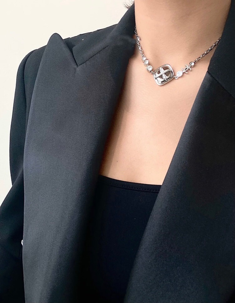 CCN247 CC X pattern Pendant Necklace bracelet - ccjewelryacc