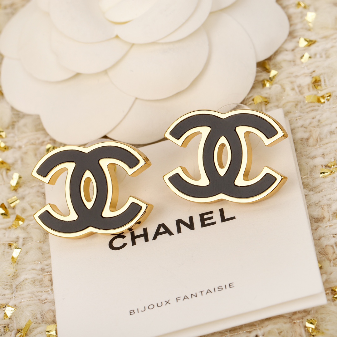 CCE879 24B cc logo earrings clip - ccjewelryacc