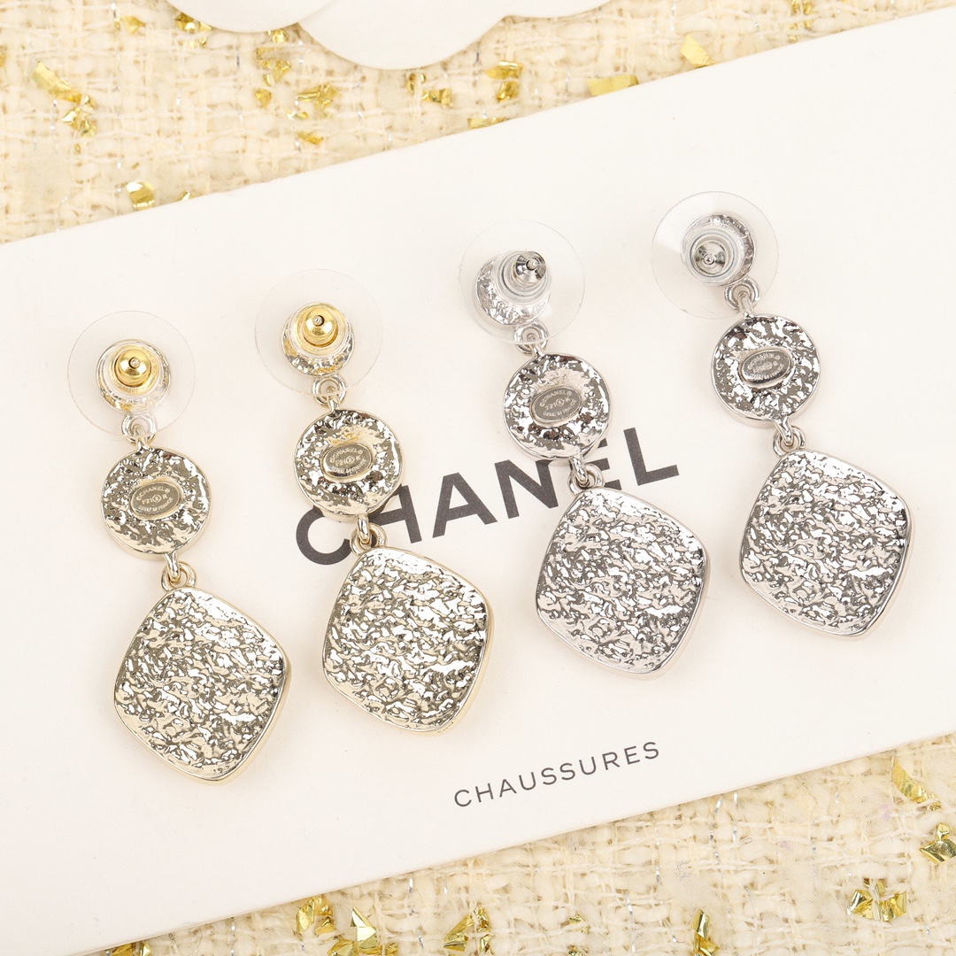 CCE881 X pattern cc logo earring - ccjewelryacc