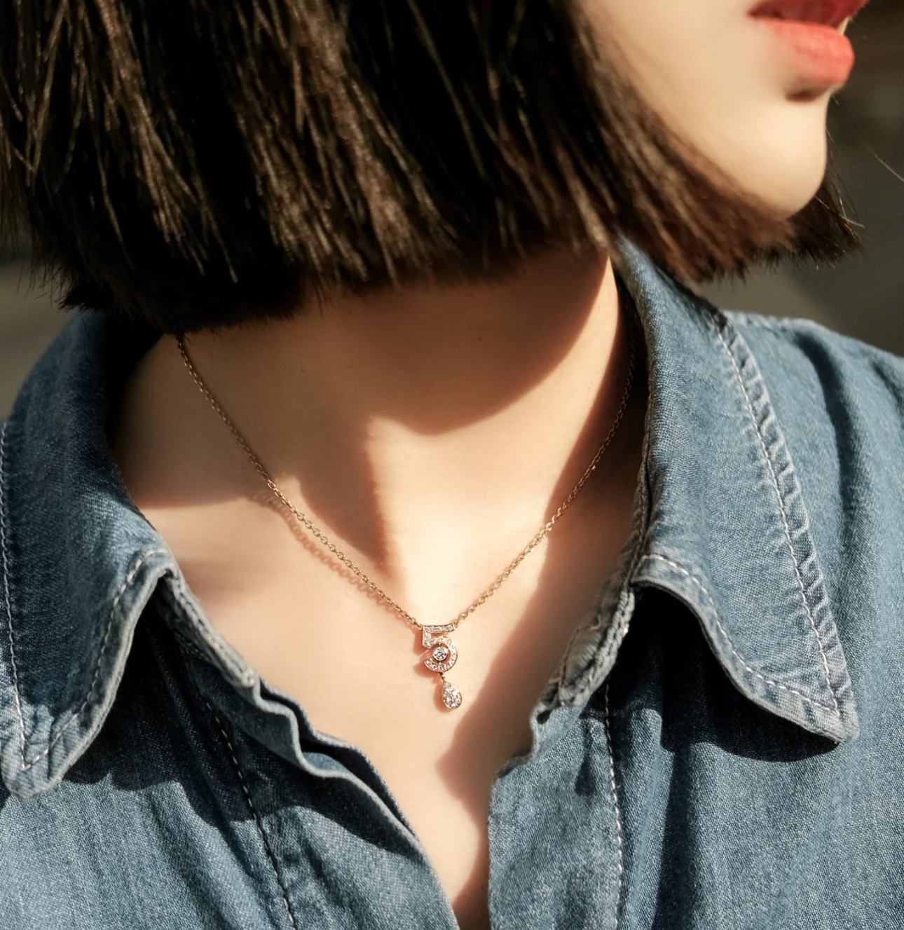 CCNS008 S925 Sterling silver diamond Eternal No 5 pendant NECKLACE - ccjewelryacc