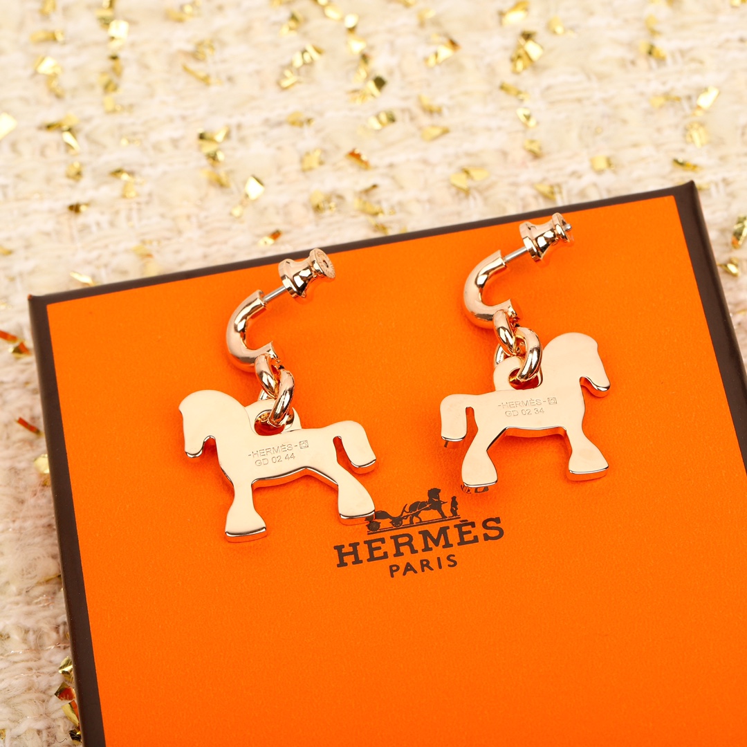 HMEV005 18k Gold Cheval earrings - ccjewelryacc