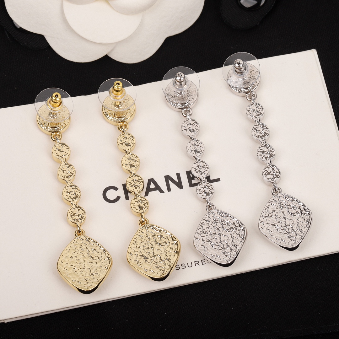 CCE881 X pattern cc logo earring - ccjewelryacc