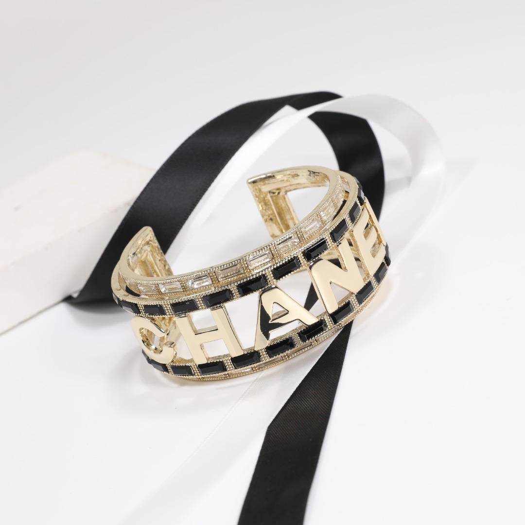 CCS190 Metal crystal Pierced bangle bracelet - ccjewelryacc