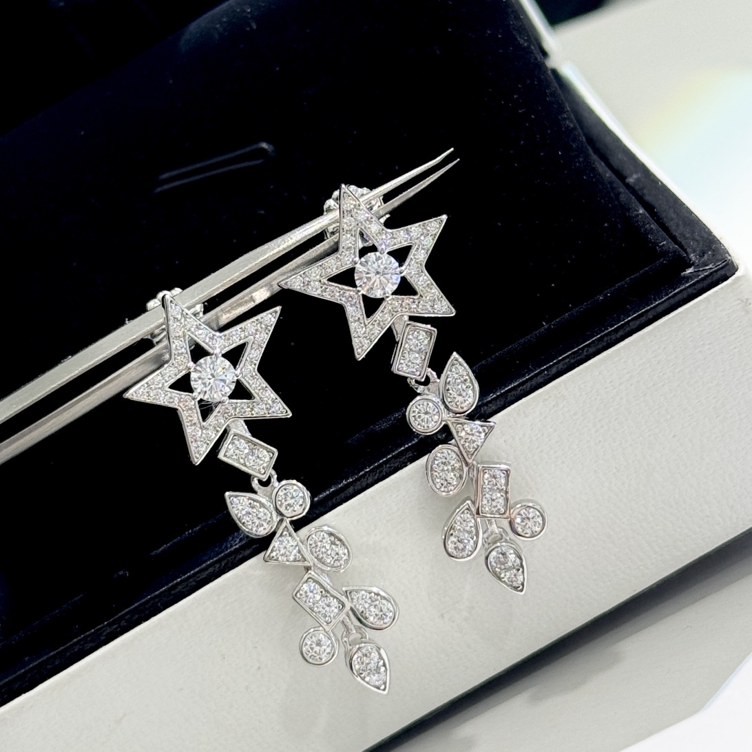 CCES009 S925 Sterling Silver diamond Comete earring - ccjewelryacc