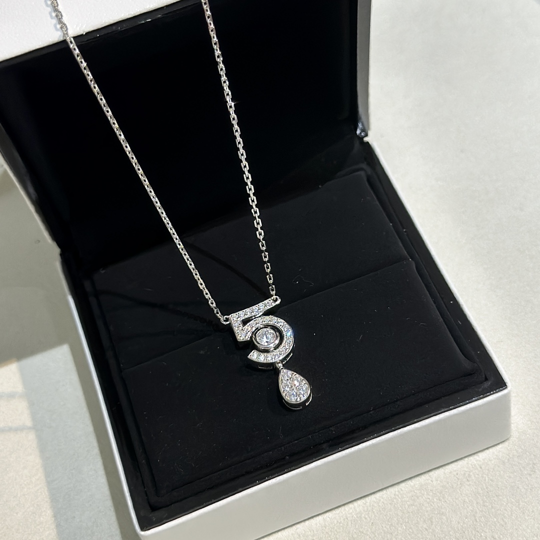 CCNS008 S925 Sterling silver diamond Eternal No 5 pendant NECKLACE - ccfashionjewelry