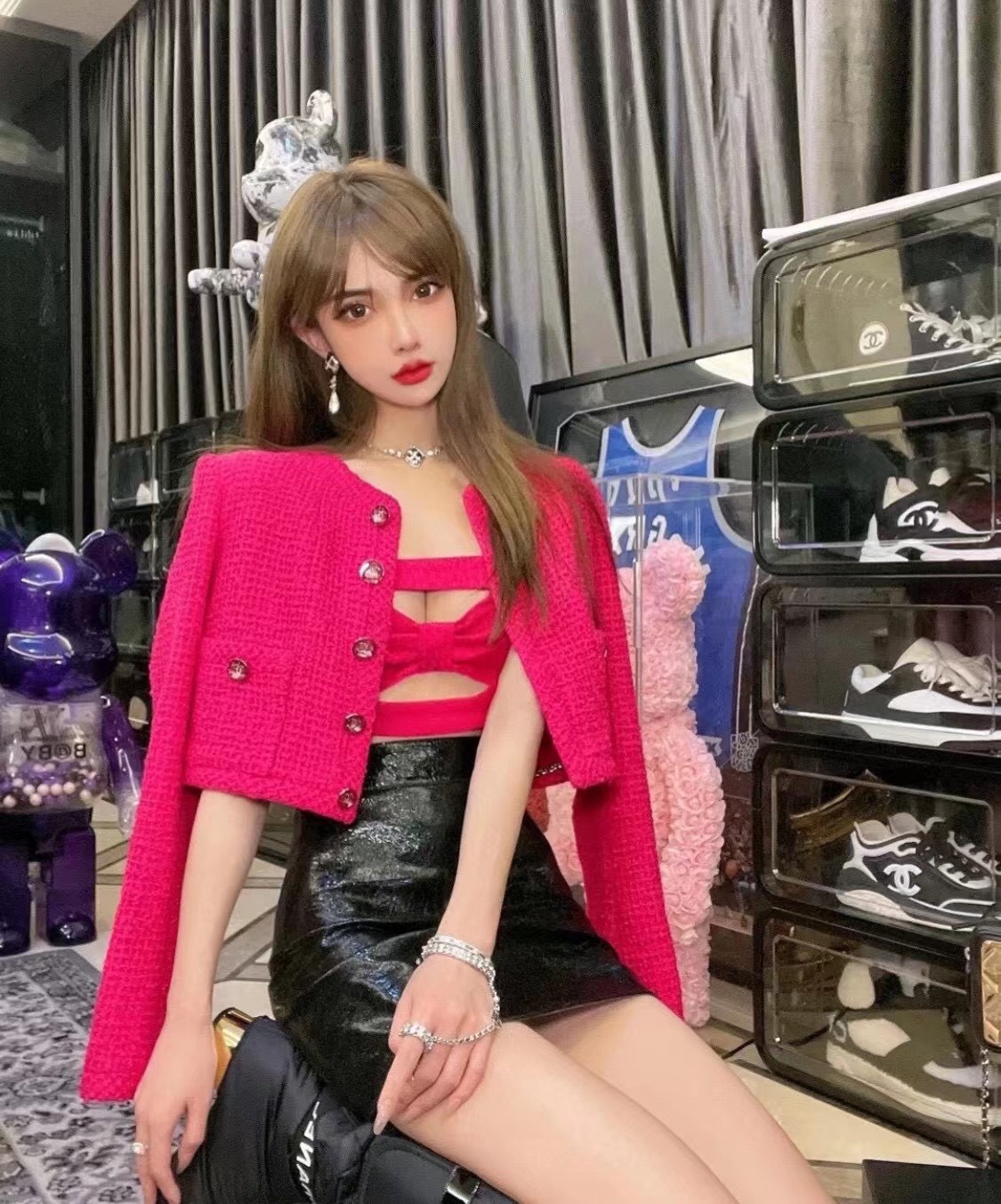 CCN247 CC X pattern Pendant Necklace bracelet - ccjewelryacc