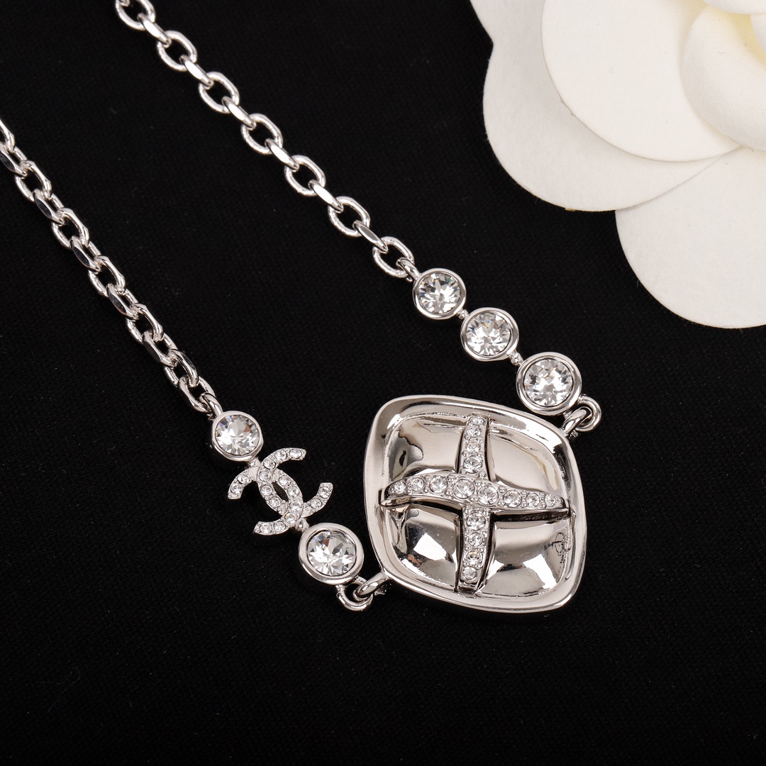 CCN247 CC X pattern Pendant Necklace bracelet - ccjewelryacc