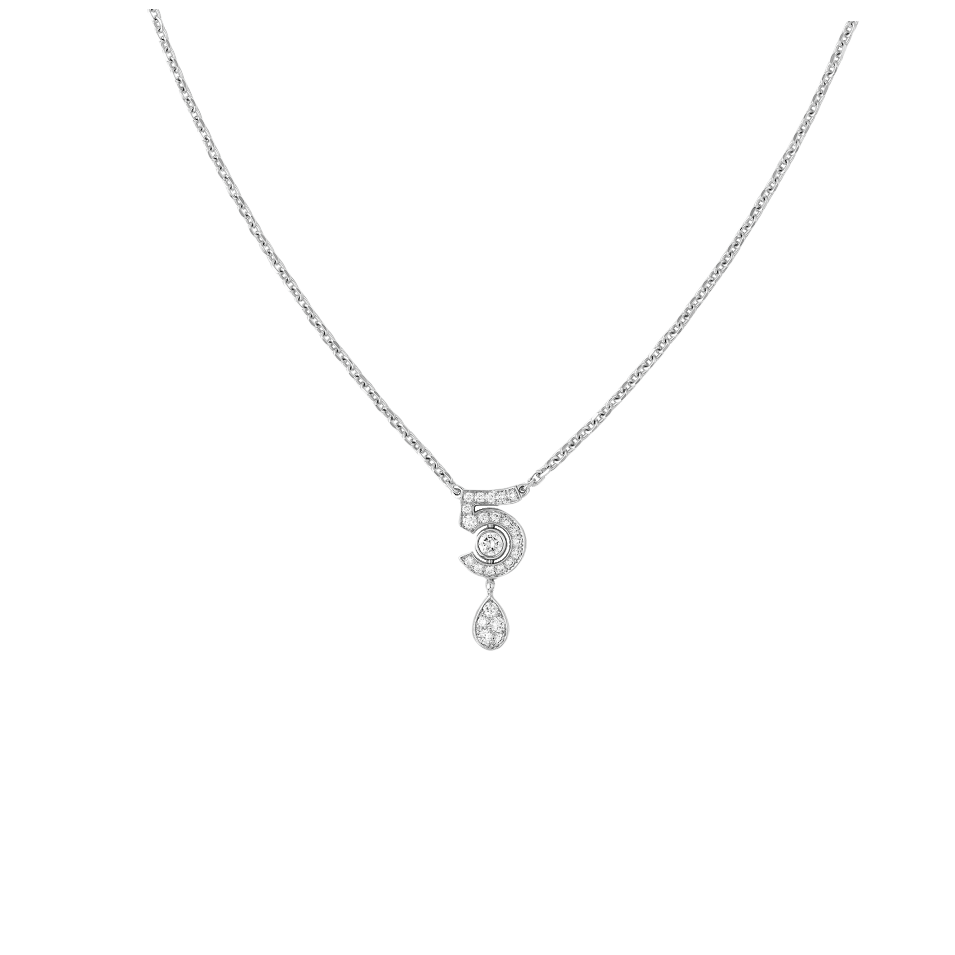 CCNS008 S925 Sterling silver diamond Eternal No 5 pendant NECKLACE - ccfashionjewelry