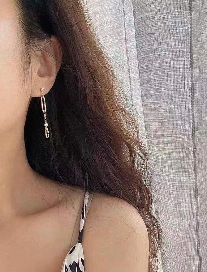 HMEV007 18k rose Gold kelly Chaine d'ancre Chaos earring - ccjewelryacc