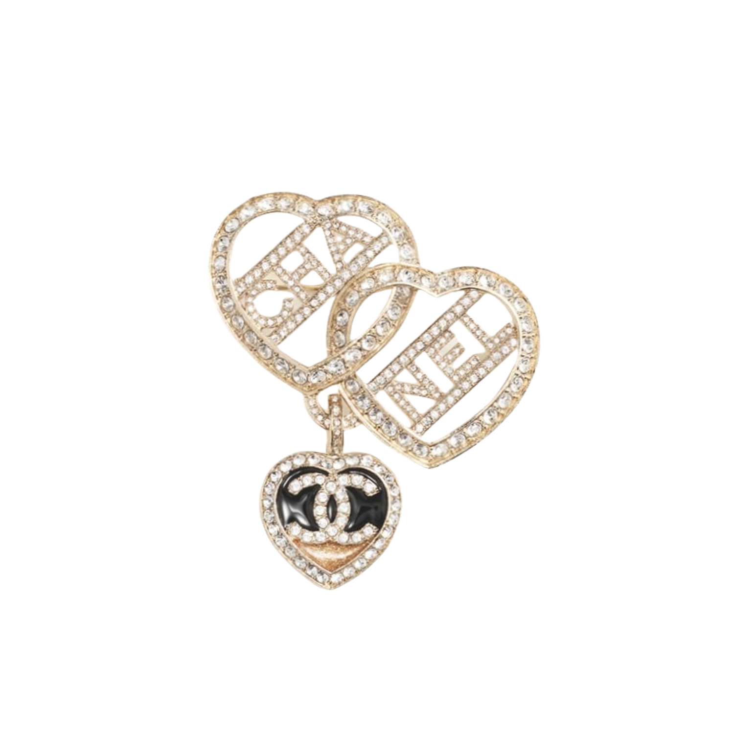 BCB015 Three hearts CC brooch - ccjewelryacc