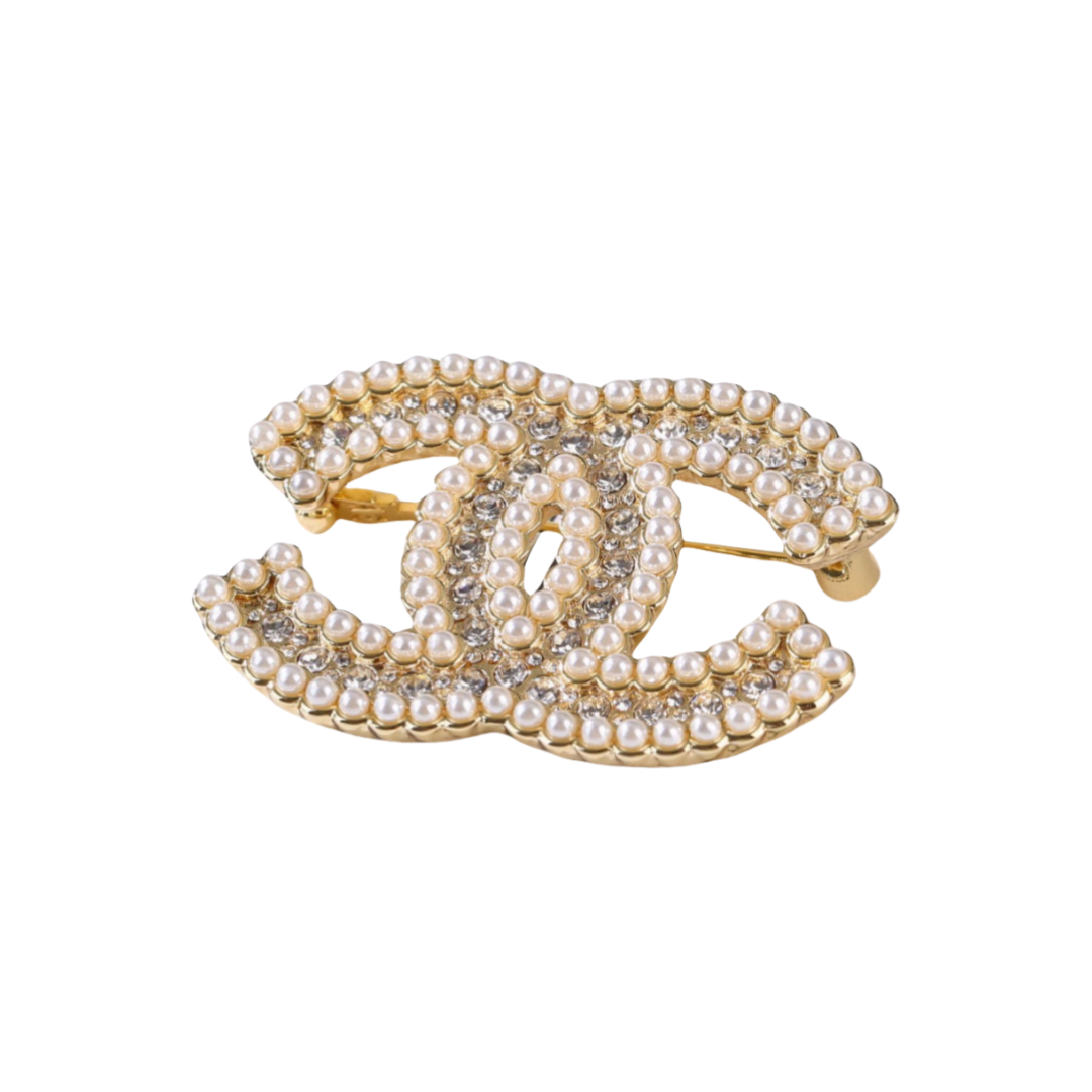 BCB016 CC crystal pearl brooch - ccjewelryacc