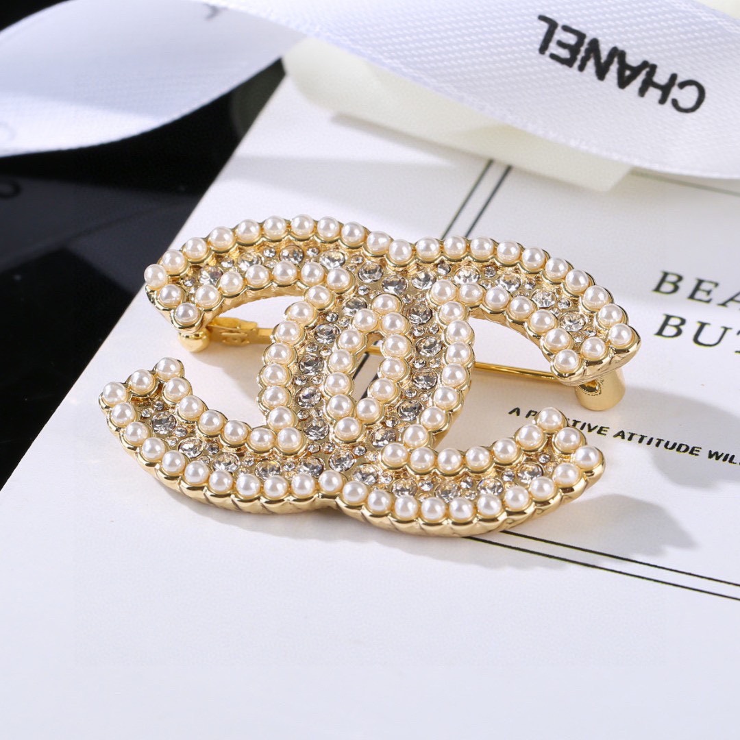 BCB016 CC crystal pearl brooch - ccjewelryacc