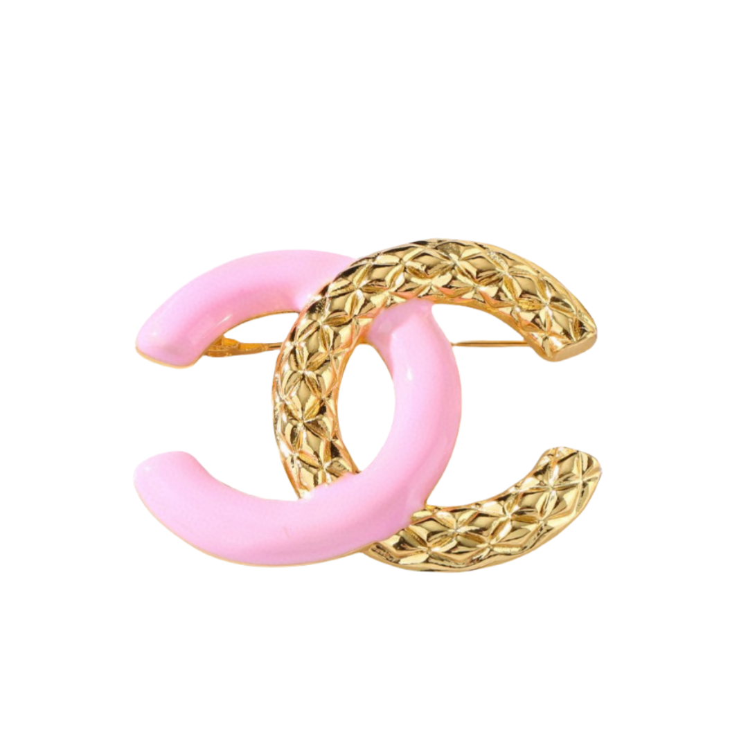 BCB028 Pink CC brooch - ccjewelryacc