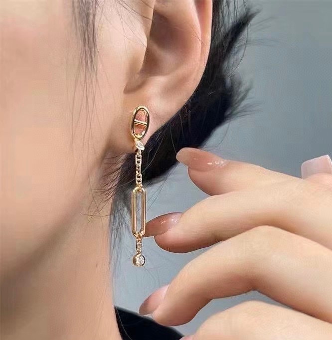 HMEV007 18k rose Gold kelly Chaine d'ancre Chaos earring - ccjewelryacc