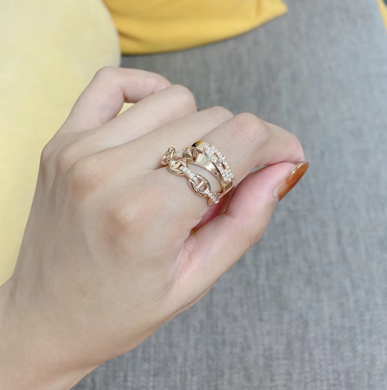 HMRV002 18k Rose Gold Alchimie Hermes ring large model - ccjewelryacc