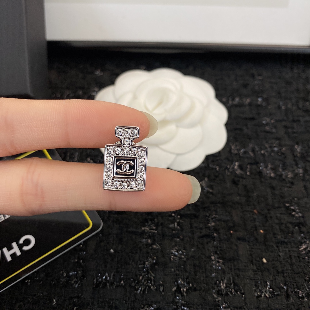 BCB010 Brooch Set of 3- Perfume No 5 Clover Crystal Silver - ccjewelryacc