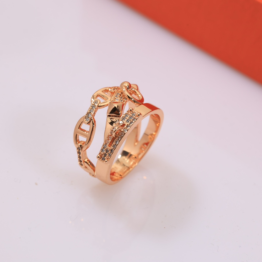 HMRV002 18k Rose Gold Alchimie Hermes ring large model - ccjewelryacc