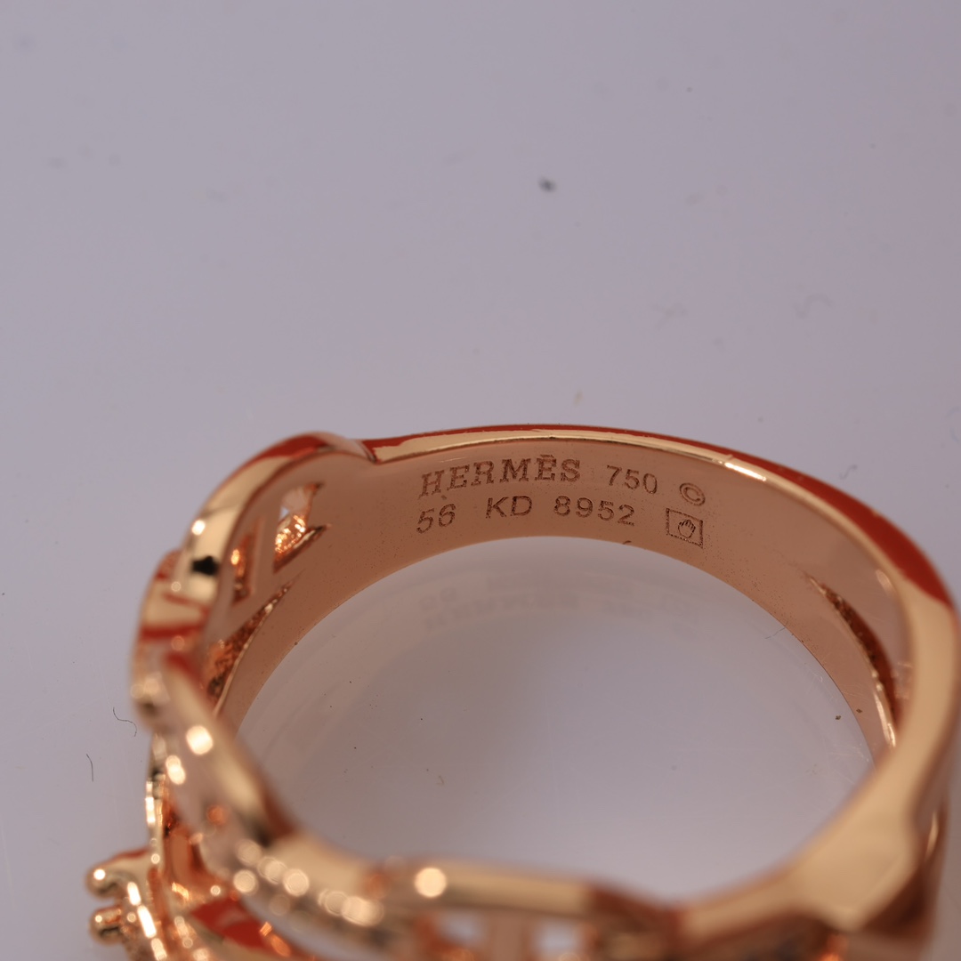 HMRV002 18k Rose Gold Alchimie Hermes ring large model - ccjewelryacc