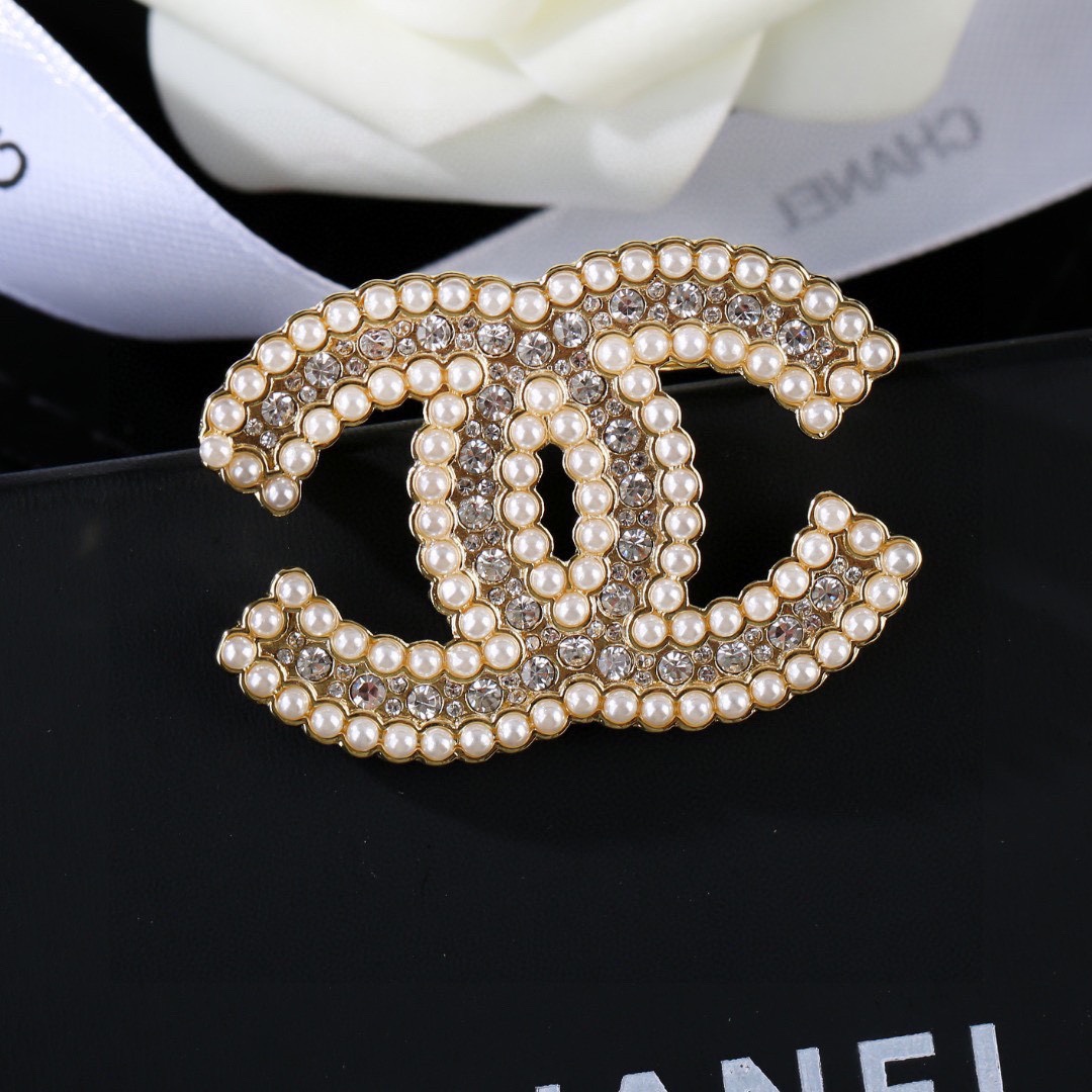 BCB016 CC crystal pearl brooch - ccjewelryacc